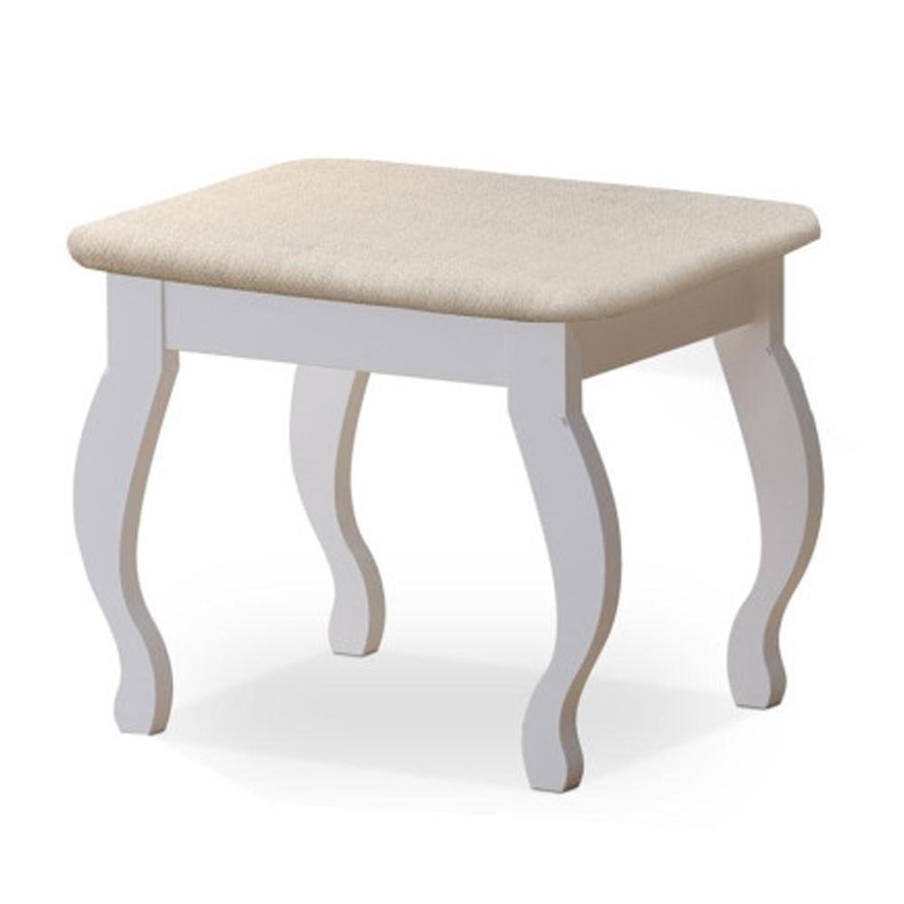 Banqueta Almofadada Para Penteadeira Camarim Branco - Móveis Luapa Branco - 1