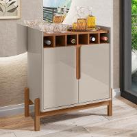 Aparador Barzinho Lizz Com Adega 2 Portas Off White-cedro - Casa D Off White-cedro - 4