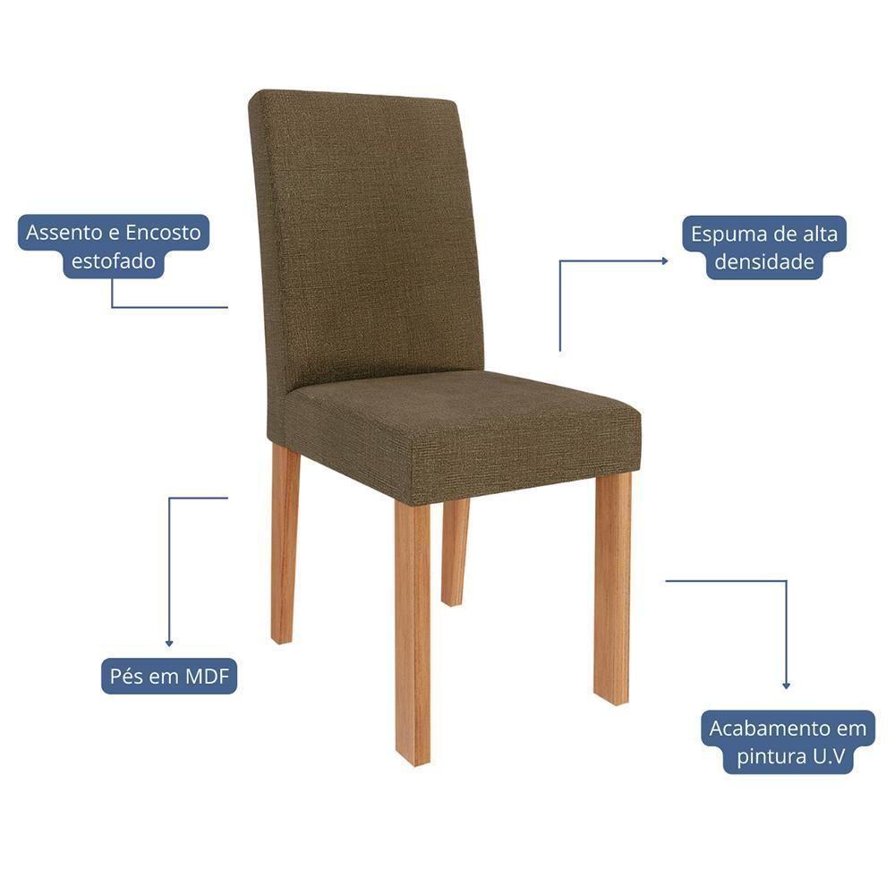 Conjunto 4 Cadeiras Maia Cinamomo-linho Mascavo - Cimol Móveis Cinamomo-linho Mascavo - 2