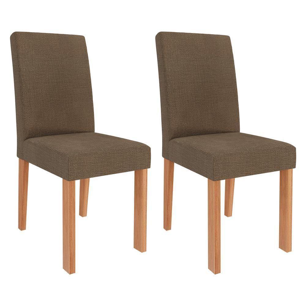 Conjunto 2 Cadeiras Maia Cinamomo-linho Mascavo - Cimol Móveis Cinamomo-linho Mascavo - 1