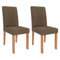 Conjunto 2 Cadeiras Maia Cinamomo-linho Mascavo - Cimol Móveis Cinamomo-linho Mascavo - 1