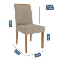 Conjunto 4 Cadeiras Fernanda Wood Madeira-linho Bege - Cimol Móveis Madeira-linho Bege - 3