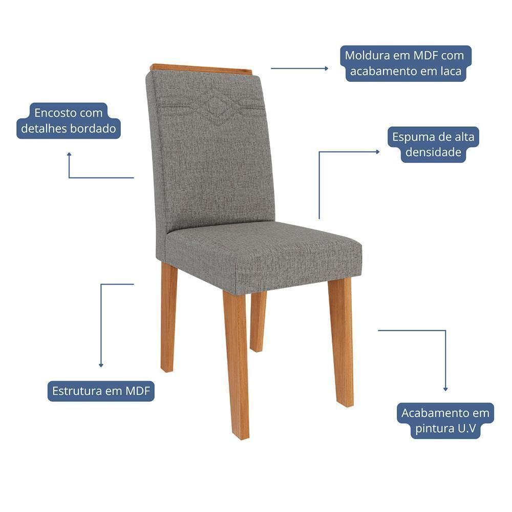 Conjunto 4 Cadeiras Taís Cinamomo-linho Grafite - Cimol Móveis Cinamomo-linho Grafite - 2