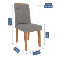 Conjunto 4 Cadeiras Taís Cinamomo-linho Grafite - Cimol Móveis Cinamomo-linho Grafite - 3