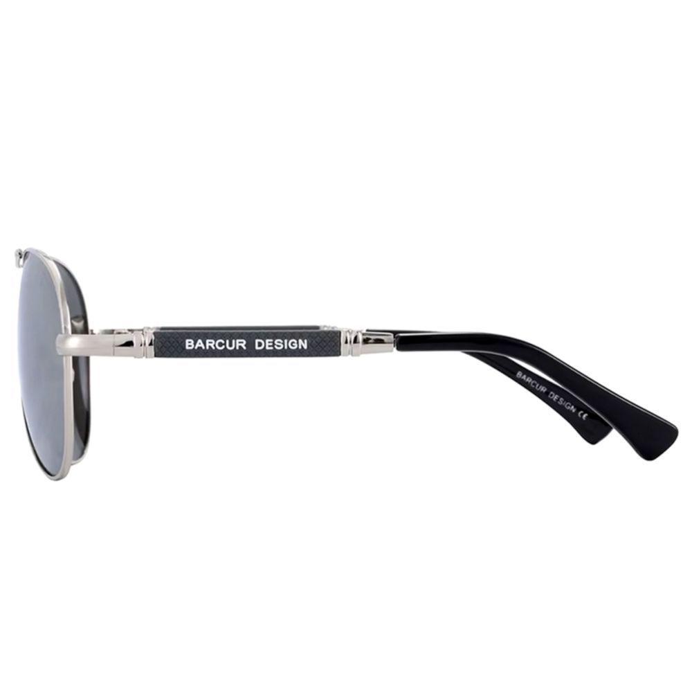 Óculos De Sol Design Titanium Aluminio Estilo Piloto Polarizado Uv400 Prata - 4