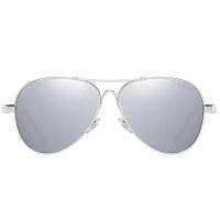 Óculos De Sol Design Titanium Aluminio Estilo Piloto Polarizado Uv400 Prata - 3