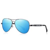 Óculos De Sol Design Titanium Aluminio Estilo Piloto Polarizado Uv400 Azul - 2