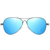 Óculos De Sol Design Titanium Aluminio Estilo Piloto Polarizado Uv400 Azul - 3