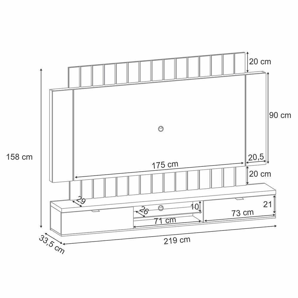 Home Suspenso Illusion 2.2 Off White-cinamomo Para Tv Até 70? - Hb Móveis Off White-cinamomo - 6