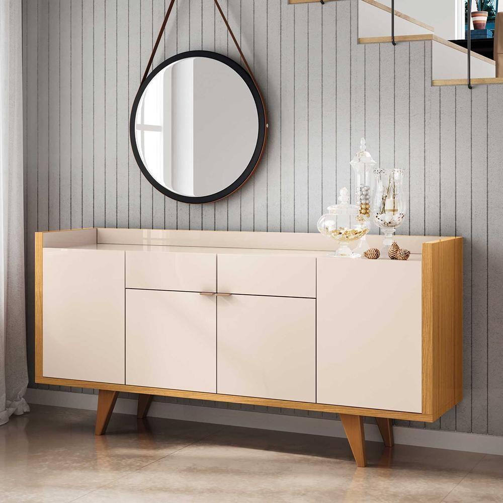 Buffet Aparador Melodia Com 2 Portas E 2 Gavetas Cinamomo-off White - Hb Móveis Cinamomo-off White - 2