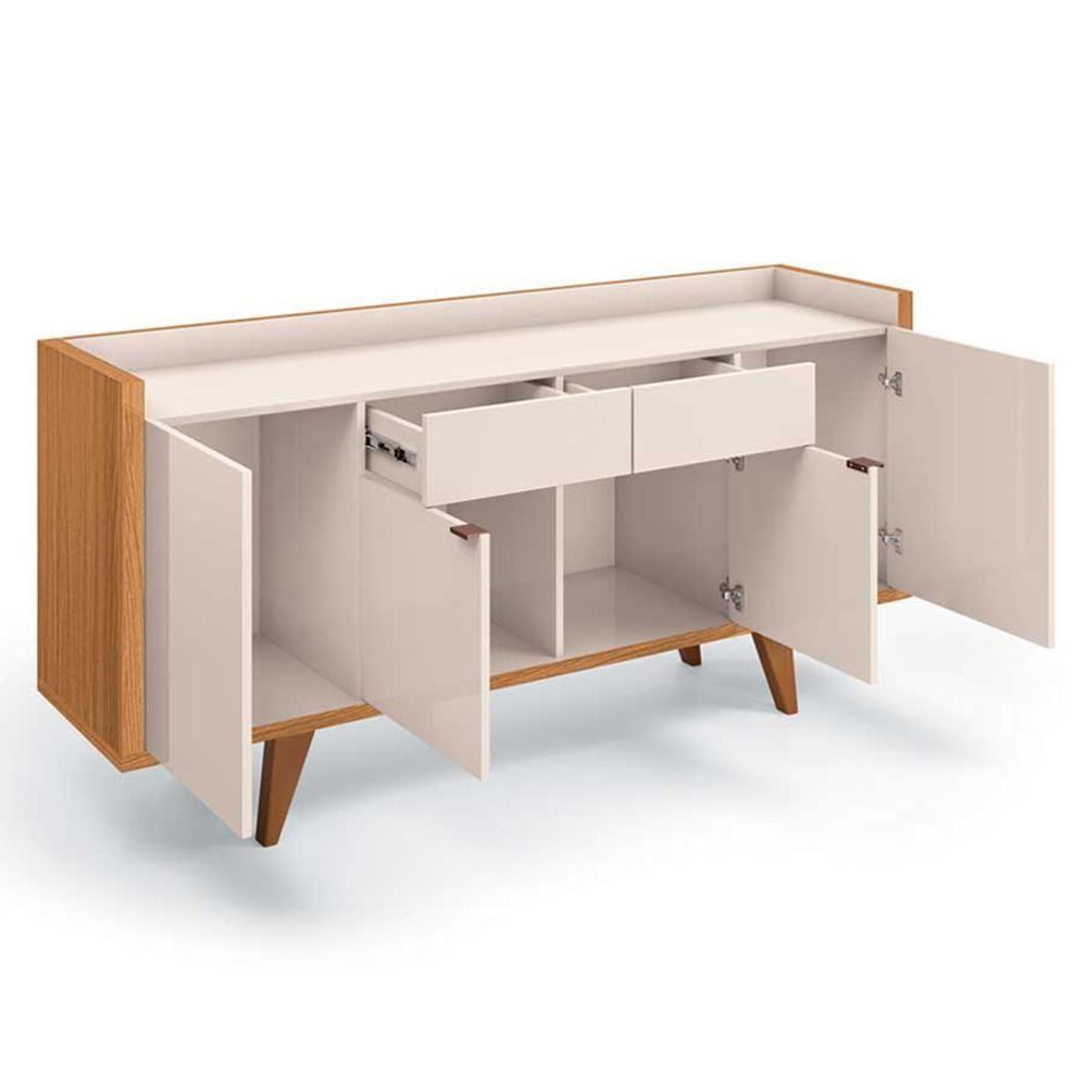 Buffet Aparador Melodia Com 2 Portas E 2 Gavetas Cinamomo-off White - Hb Móveis Cinamomo-off White - 4