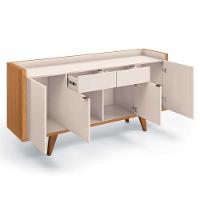 Buffet Aparador Melodia Com 2 Portas E 2 Gavetas Cinamomo-off White - Hb Móveis Cinamomo-off White