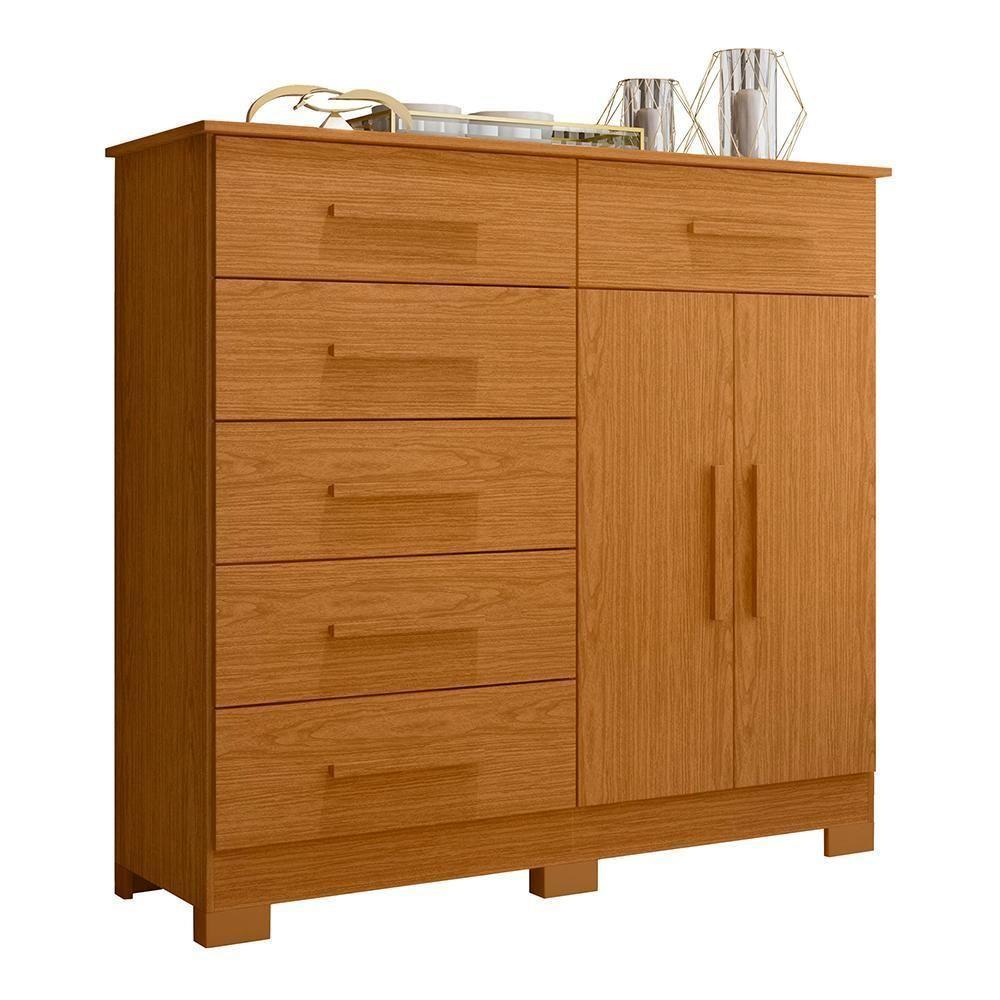 Cômoda Xangai 2 Portas E 6 Gavetas Cinamomo - Móveis Albatroz Cinamomo - 1