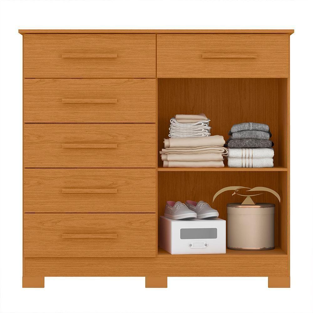 Cômoda Xangai 2 Portas E 6 Gavetas Cinamomo - Móveis Albatroz Cinamomo - 3