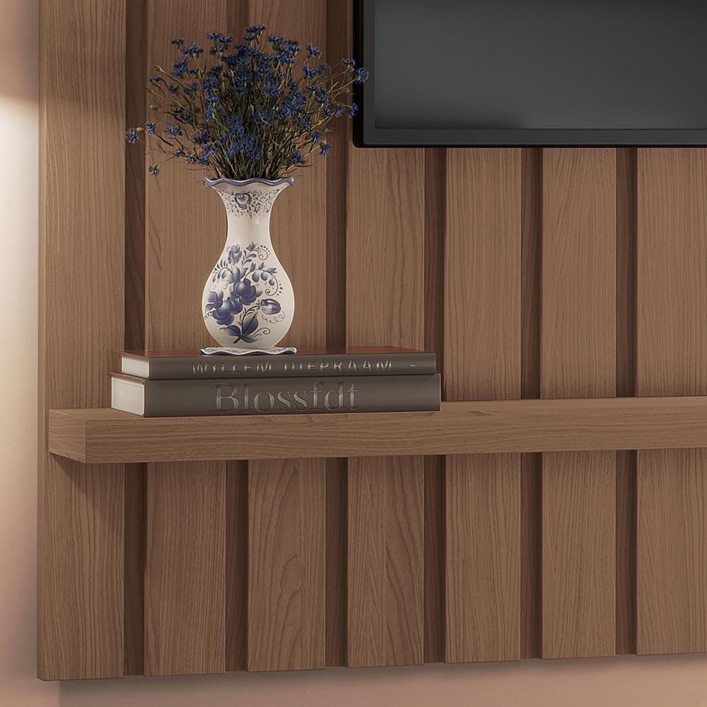 Painel Suspenso Link 1.6 Ripado Castanho Para Tv Até 60 - Hb Móveis Castanho - 3