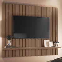 Painel Suspenso Link 1.6 Ripado Castanho Para Tv Até 60 - Hb Móveis Castanho - 2