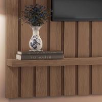Painel Suspenso Link 1.6 Ripado Castanho Para Tv Até 60 - Hb Móveis Castanho - 3