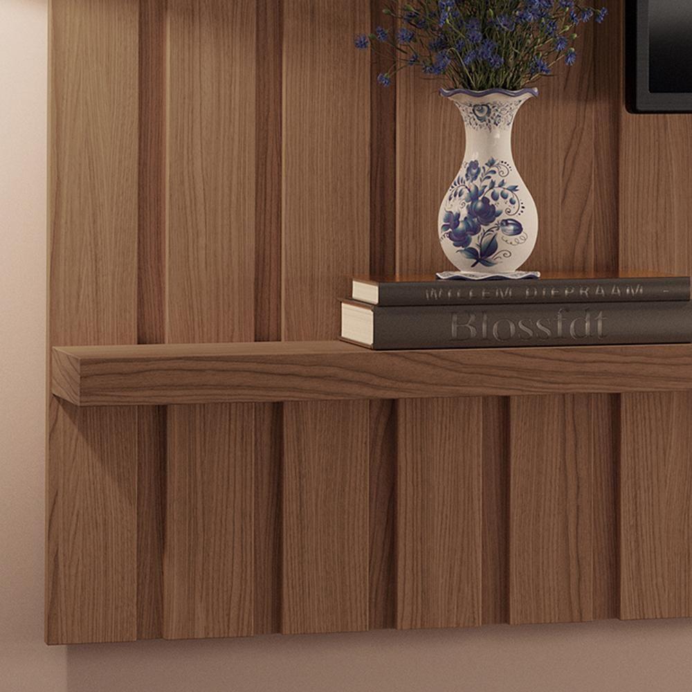 Painel Suspenso Link 2.0 Ripado Castanho Para Tv Até 70 - Hb Móveis Castanho - 3