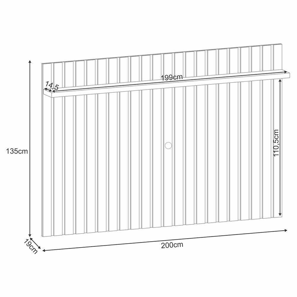 Painel Suspenso Link 2.0 Ripado Castanho Para Tv Até 70 - Hb Móveis Castanho - 4