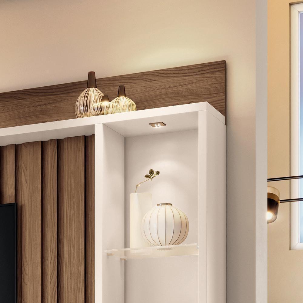 Estante Home Theater Titan Ripado Castanho-off White Para Tv Até 60? - Hb Móveis Castanho-off White - 5