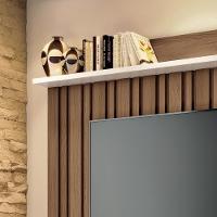 Estante Home Theater Titan Ripado Castanho-off White Para Tv Até 60? - Hb Móveis Castanho-off White - 2