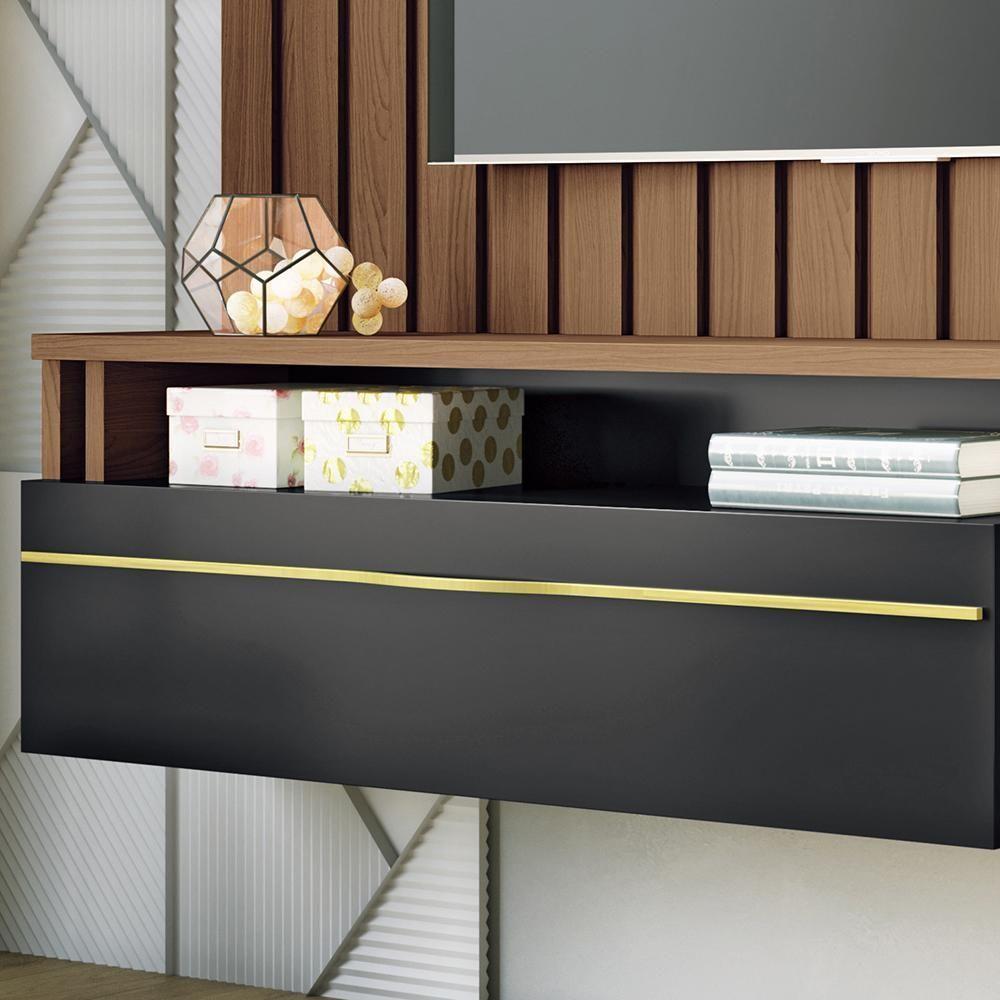 Home Suspenso Self 1.6 Ripado Preto-castanho Para Tv Até 55? - Hb Móveis Preto-castanho - 4
