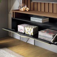 Home Suspenso Self 1.6 Ripado Preto-castanho Para Tv Até 55? - Hb Móveis Preto-castanho - 5