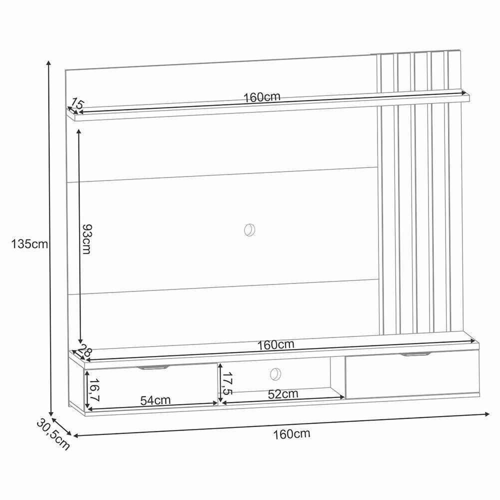 Home Suspenso Lets 1.6 Cinamomo-off White Para Tv Até 55? - Hb Móveis Cinamomo-off White - 6