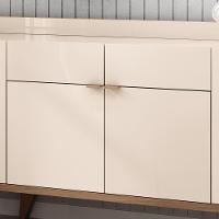 Buffet Aparador Melodia Com 2 Portas E 2 Gavetas Off White-castanho - Hb Móveis Off White-castanho