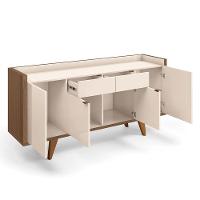 Buffet Aparador Melodia Com 2 Portas E 2 Gavetas Off White-castanho - Hb Móveis Off White-castanho - 5