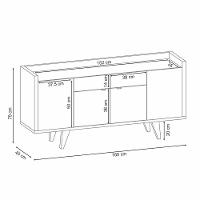 Buffet Aparador Melodia Com 2 Portas E 2 Gavetas Off White-castanho - Hb Móveis Off White-castanho - 7