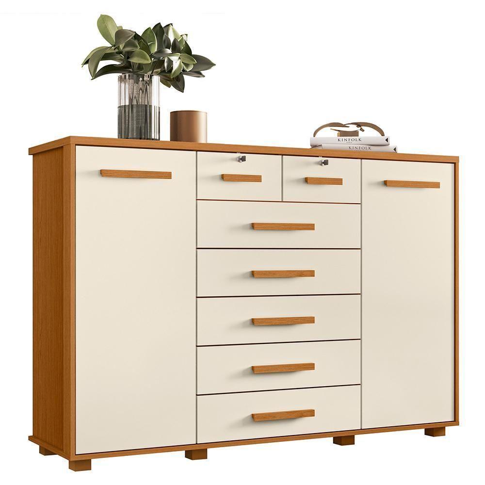Cômoda Fontana 2 Portas E 7 Gavetas Cinamomo-off White - Móveis Albatroz Cinamomo-off White - 1