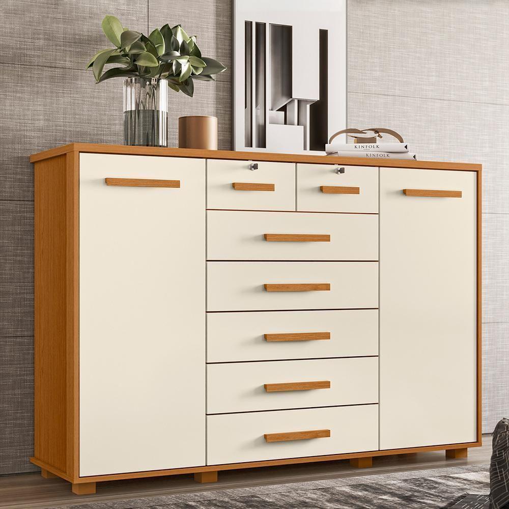 Cômoda Fontana 2 Portas E 7 Gavetas Cinamomo-off White - Móveis Albatroz Cinamomo-off White - 2