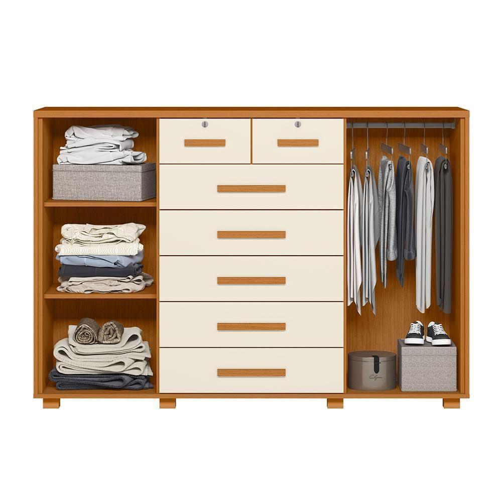 Cômoda Fontana 2 Portas E 7 Gavetas Cinamomo-off White - Móveis Albatroz Cinamomo-off White - 3