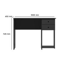 Conjunto Home Office Com Armário 2 Portas E Mesa Escrivaninha Preto - Qmovi Preto - 6