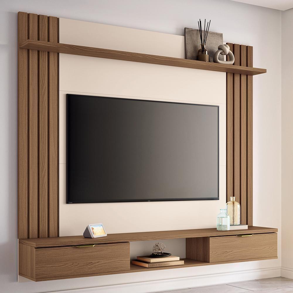 Home Suspenso Solus Castanho-off White Para Tv Até 70? - Hb Móveis Castanho-off White - 2