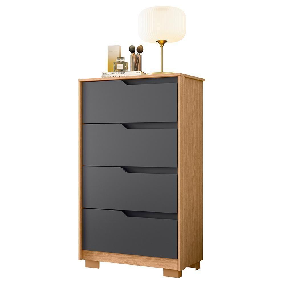 Cômoda Sole 4 Gavetas Titanium-freijó - Móveis Albatroz Titanium-freijó - 1