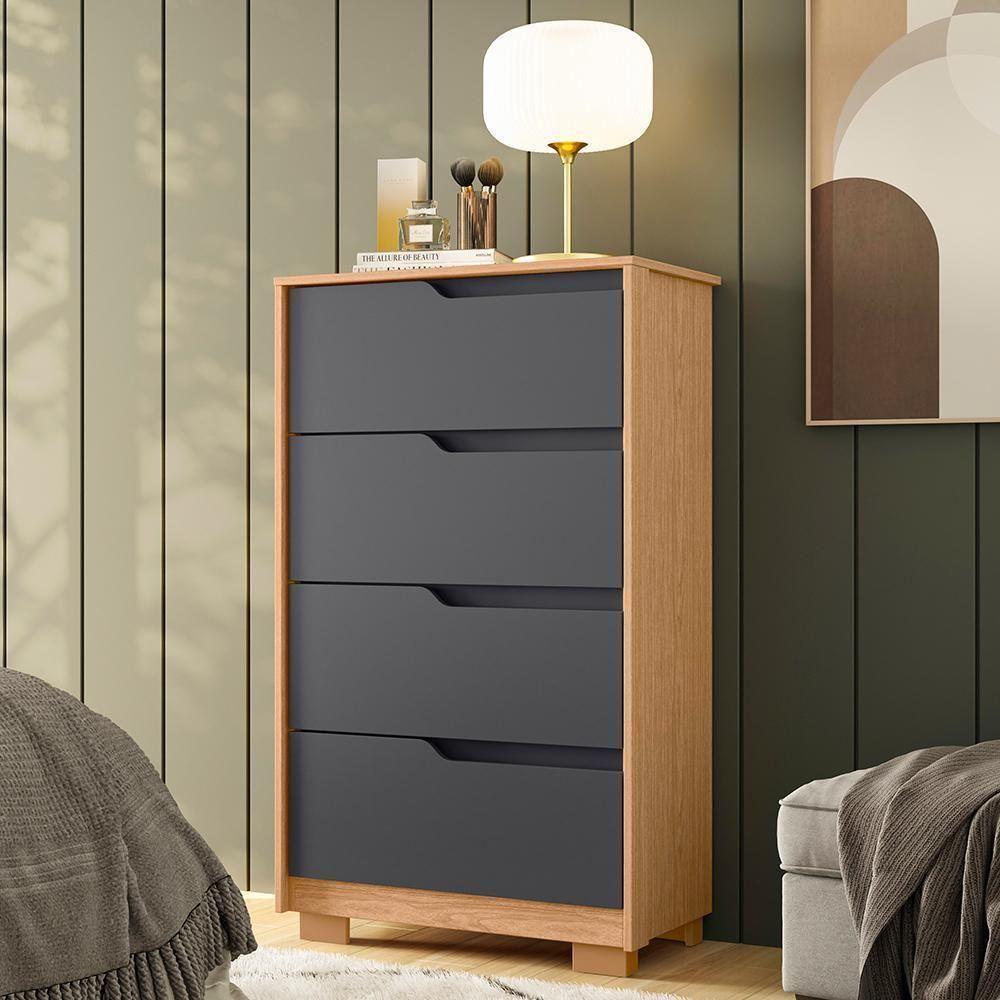 Cômoda Sole 4 Gavetas Titanium-freijó - Móveis Albatroz Titanium-freijó - 2