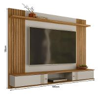 Painel Suspenso Denver Ripado Off White-nature Para Tv Até 70? - Peternella Móveis Off White-nature - 4