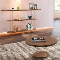 Aparador Intinity E Mesa De Centro Sky Com Tampo Em Mdf Castanho - Hb Móveis Castanho - 2