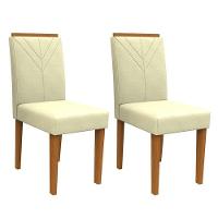 Conjunto 2 Cadeiras Amanda Ipê-bege - Pr Móveis Bege - 1