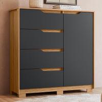 Cômoda Sole 1 Porta E 4 Gavetas Flex Nature-titanium - Móveis Albatroz Nature-titanium - 2