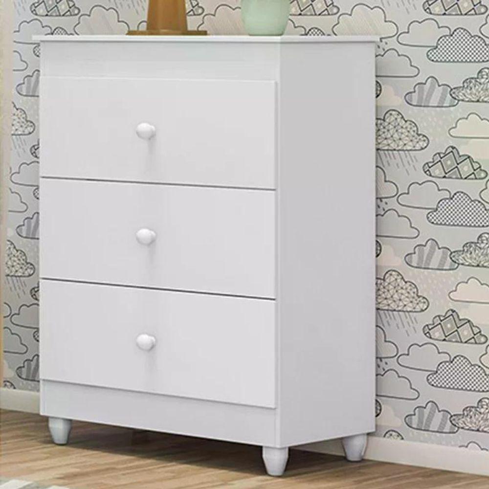 Cômoda Ternura 3 Gavetas - Branco - Peternella Móveis Branco - 2