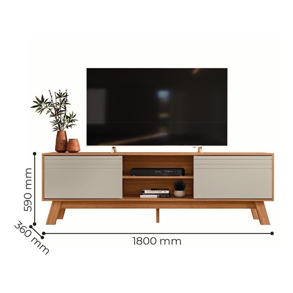 Rack Bancada Dubai Nature-off White Para Tv Até 70? - Peternella Móveis Nature-off White - 4