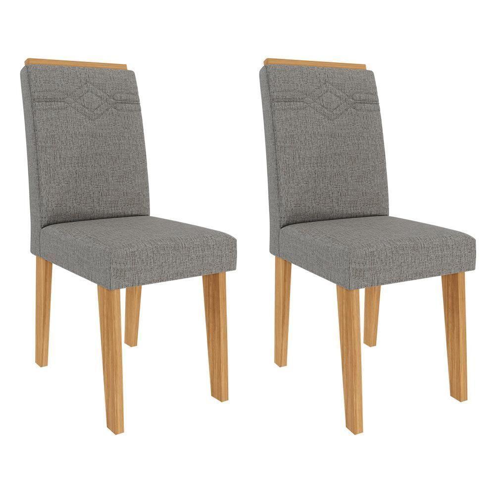 Conjunto 2 Cadeiras Taís Nature-linho Grafite - Cimol Móveis Nature-linho Grafite - 1