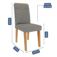 Conjunto 2 Cadeiras Taís Nature-linho Grafite - Cimol Móveis Nature-linho Grafite - 3