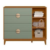 Cômoda Sapateira Ipê 1 Porta E 4 Gavetas Cinamomo-sálvia - Móveis Albatroz Cinamomo-sálvia - 3