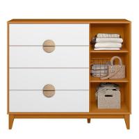 Cômoda Sapateira Ipê 1 Porta E 4 Gavetas Cinamomo-branco - Móveis Albatroz Cinamomo - 3