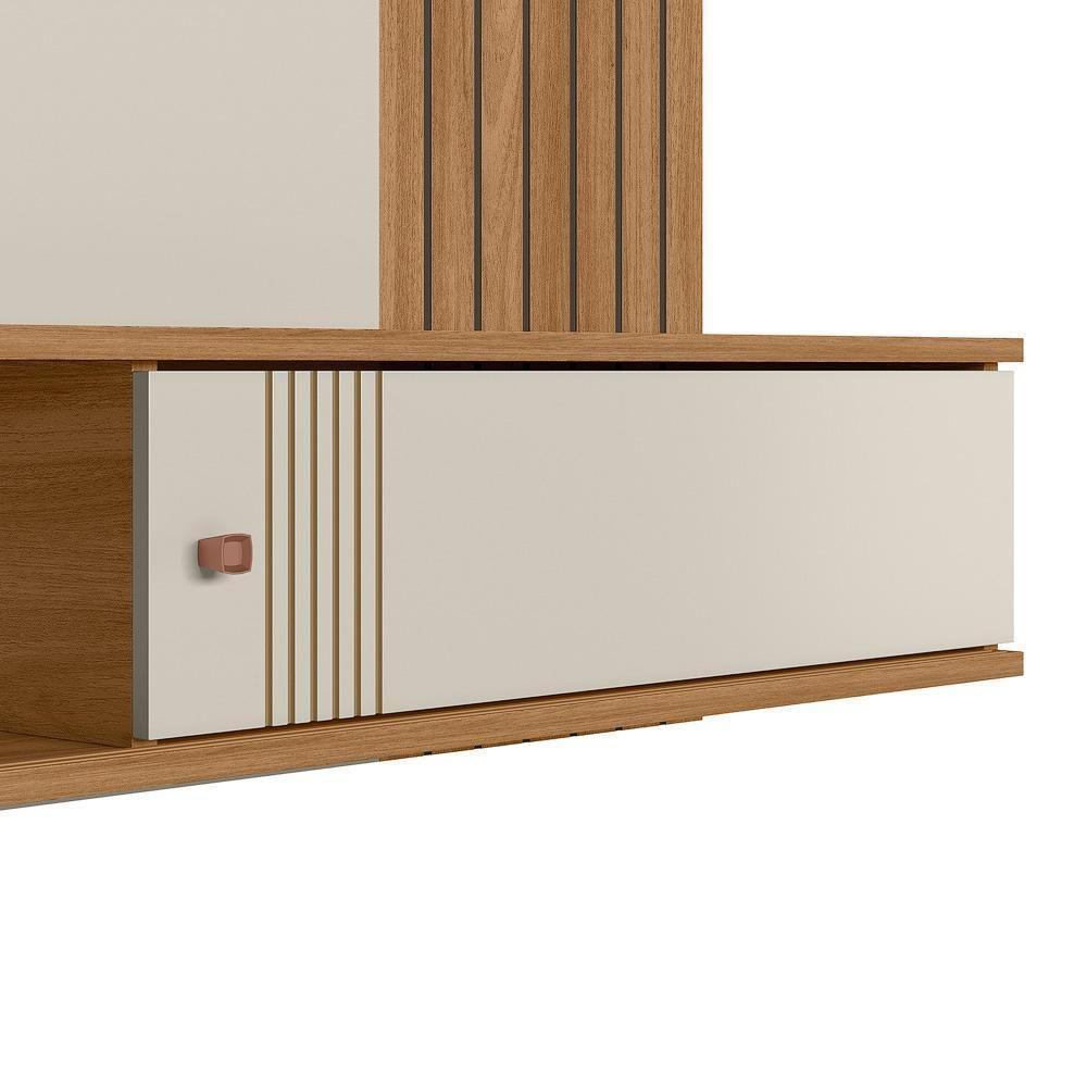 Painel Suspenso Milão Frisado Flex Off White-nature Para Tv Até 55? - Peternella Móveis Off White-nature - 3