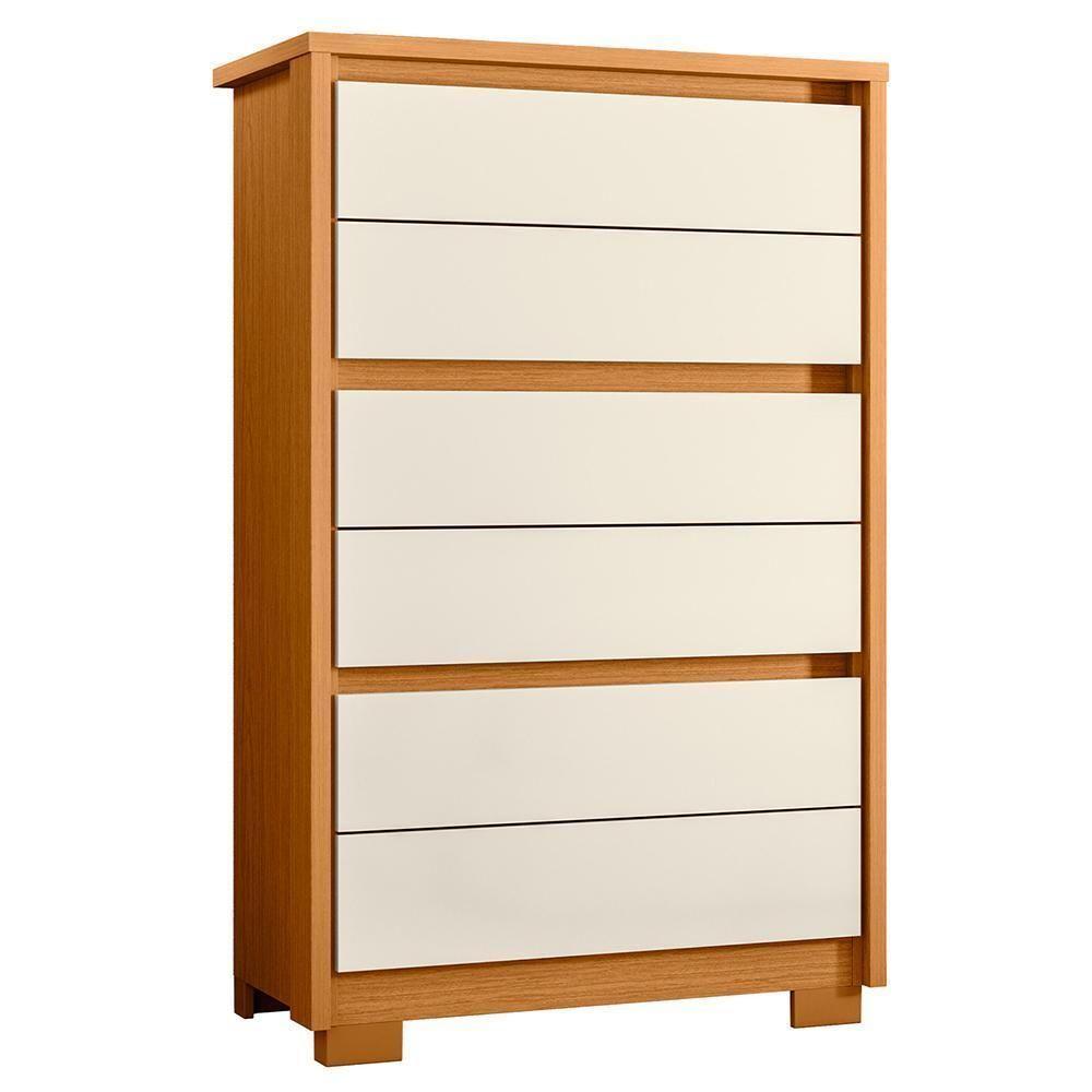 Cômoda Unno 6 Gavetas Cinamomo-off White - Móveis Albatroz Cinamomo-off White - 1